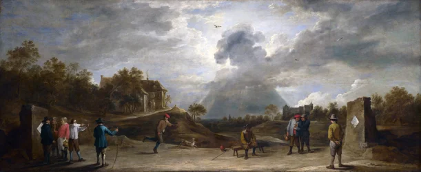 Bauern beim Bogenschießen